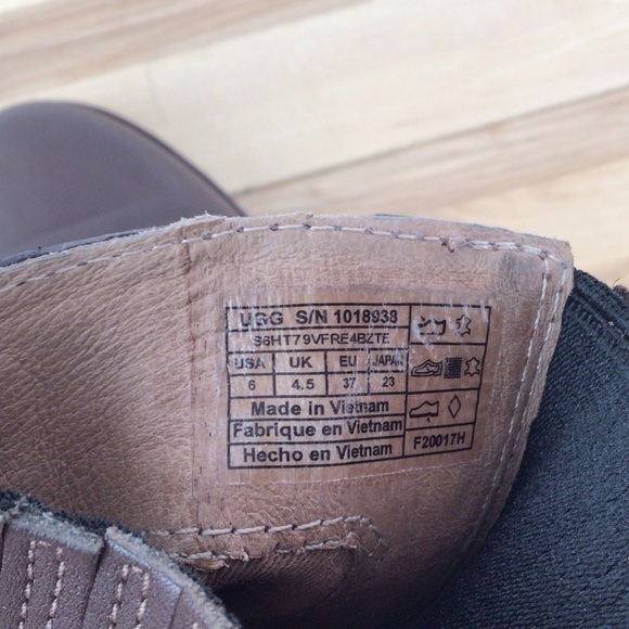 UGG maroon brown leather ankle boots chunky heeled booties rodeo southwestern 6 - Picture 9 of 15